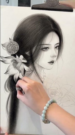 Girl Drawing #drawing #charcoaldrawingtutorial #girlfacedrawingpencil #girldrawing #portraitdrawing