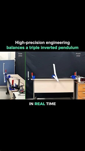 Demonstrating the control of a triple inverted pendulum #shorts