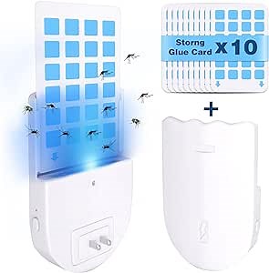 Flying Insect Trap for Indoor, Fruit Fly Trap for Home, Plug-in Fly Bug Catcher with UV Light to Attract Flies, Fruit Flies, Moths, Gnat Trap for House Indoor, Mosquito Killer Indoor,10 Pieces