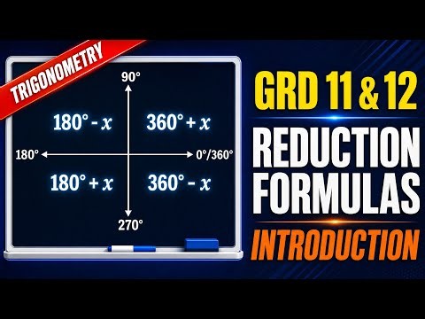 Grade11 & 12 Trigonometry | Reduction Formulas | Step-by-Step Introduction