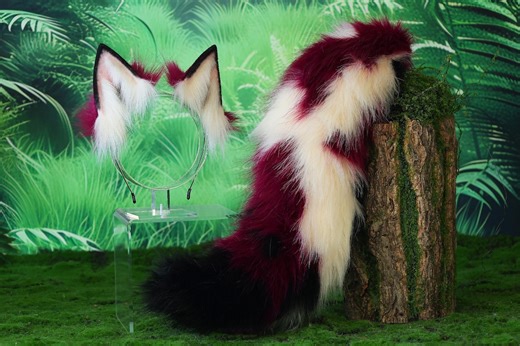 Three-color Patchwork Wolf Ears and Tail, Fox Cosplay - Costume - Birthday - Halloween - Christmas Gift - Etsy