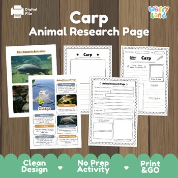 Carp Fish Animal Research Page | Fish Life Cycle & Habitat | Print & Go