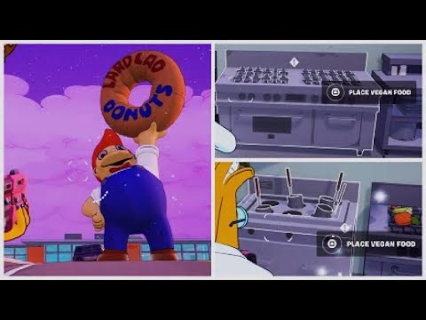 Replace Burgers or Donuts With Vegan Food to Get Homers Attention - Fortnite Story Quest
