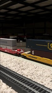 BNSF es44ac #6308 hauls intermodal well cars and freight cars with CN sd70ace #8102 Ho scale