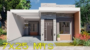 En éste video les presento un plano de casa de 3 dormitorios en una planta, diseñada para terrenos de 7x25 metros. Además la vivienda posee; 2 baños, un lavadero, un patio de luz, un jardín posterior, sala de estar y comedor-cocina. Un diseño pensado para una familia de 4 o 5 integrantes, con posibilidad de ampliación a una segunda planta en caso de considerarse necesario. Espero disfruten de éste modelo de casa de 7x25 metros. | Planos De Casas Diseño & Construcción