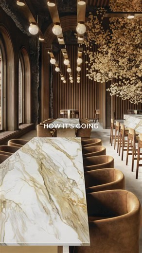 Porcelain slab that exceeds expectations, every single time. Our Panoramic Porcelain Surfaces 2cm slab in the color Golden Angelite instantly makes any countertop stunning. Click the 🔗 below to see more of our Panoramic Porcelain Surfaces. https://www.daltile.com/products/slab/elemental-selection #marbletile #countertops #kitchendesign #modernhomedesign | Daltile