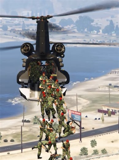 Lots of soldiers attacked using helicopters and entered a Russian airbase | GTA 5 #foryou #foryoupage #military #gta5 #viral