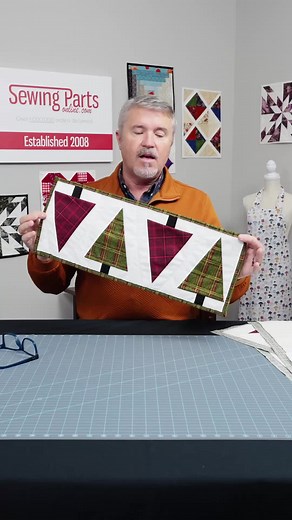 Quilt-As-You-Go Table Runner Tutorial with Mini Trees