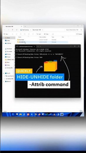 Quickly HIDE-UNHIDE your PC folder using Attrib Command. #pc