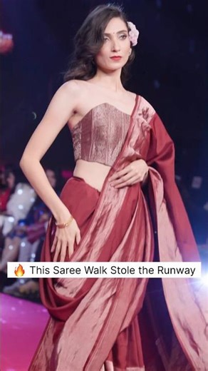 This Saree Walk Stole the Runway 🔥 | Delhi Fashion Week Ramp Walk #shorts #saree #runway