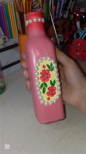 Bottle Painting Ideas ✨🌺 #paintingideas #diy #tutorial #shorts