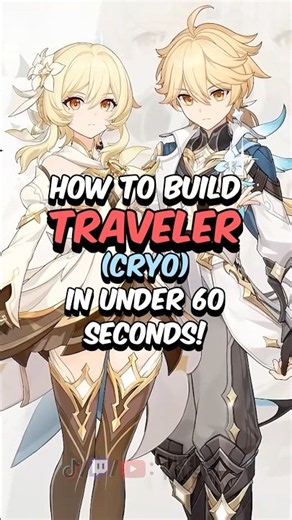 BEST CRYO TRAVELER BUILD - How to Build Cryo Traveler in 60 Seconds #genshinimpact #genshin