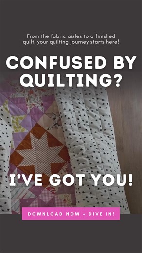 Ready to make something beautiful with your own two hands? 🧵 You absolutely can. Even if you've never touched a sewing machine before. For me, it started with my grandma's mint green sewing machine and the quilts she passed down to me. Those first stitches were equal parts nostalgic and intimidating…but they also showed me that anyone can learn this skill. Modern quilting is bold. It's playful. It's approachable. And I promise, it's totally doable for you! 🫶 That's why I created the "Ultimate 