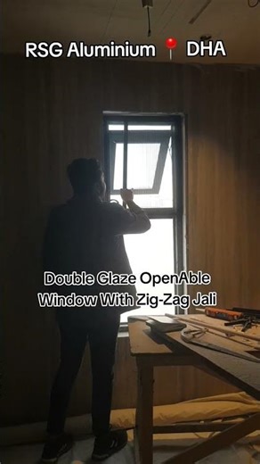 Double Glaze Openable Aluminium Window With ZigZag jali #fyp #QualityWork #doubleglaze #Glass