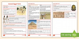 Ancient Egypt Facts Sheet