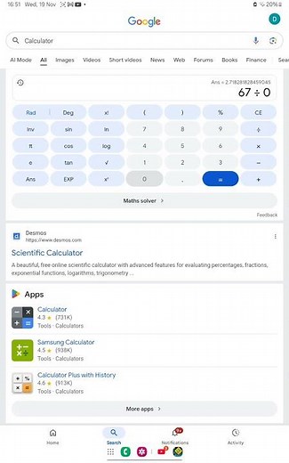 How to get infinity in calculator