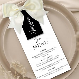 Minimalist Wedding Menu & Place Card Template: Elegant Table Setting (digital Download) - Etsy
