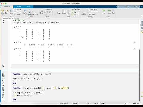 The Euler method (MATLAB)