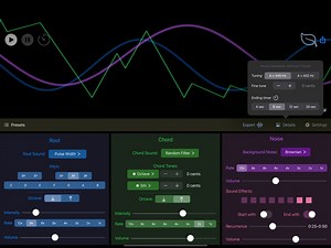 DroneLab soundscape synth for iPad/iPhone updated to v1.3 - adds sound randomization, visual enhancements, and more