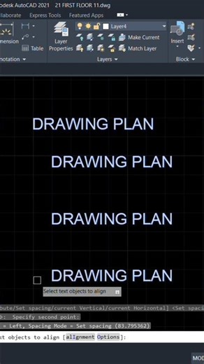 AutoCAD Text Align in One Click 😍 #shots #Autocadtutorials #begginers #ytshots