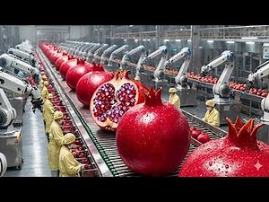 How Fresh Pomegranates Processed Into Premium Juice Bottles (Full Process) | Inside Factory