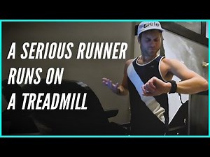 A Serious Runner Runs on a Treadmill