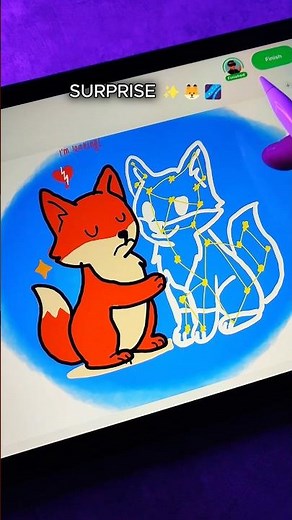 white on white… fox constellation ✨App: Drawly #drawly #ipadart #digitalart #artmagic #duoart