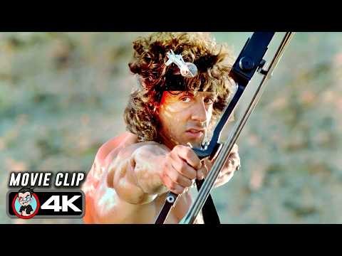 Rambo Destroys Spetsnaz Commandos Scene | RAMBO III (1988) Movie CLIP 4K
