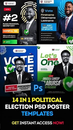14 in 1 Political Election PSD TemplateS Pack For Designers and Printshopss