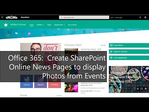 Create SharePoint Online News Pages to display photos from Events