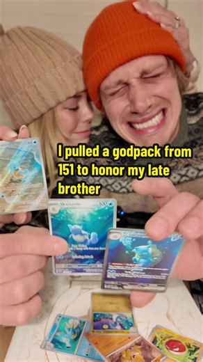 I PULLED A GODPACK FROM 151! This is all too much to be a coincidence. My brother and I opened over 2000 packs of 151 to try to get a godpack. We never did. Now, on pack 230, I completed the goal him and I set together. To honor him. I miss you so much, Adrian. You sent this to me. Thank you bro. You knew Squirtle’s my favorite. Pack 230. We did it. Send this to someone who might be going through something hard. It gets better. Thank you to every single one of you for being here. You have change