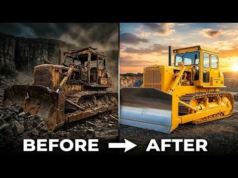 Dead 1959 Caterpillar D8 Bulldozer COMPLETELY Restored — Blade Cracked, Tracks Seized, Engine Locked