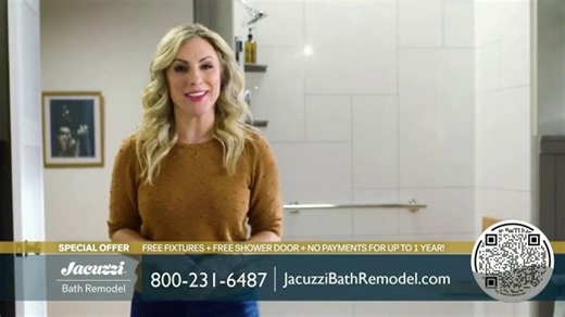 Jacuzzi Bath Remodel TV Spot, 'Why Struggle: Free Fixtures, Shower Door and No Payments'