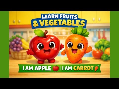 👉 🎶 I Am Apple, I Am Carrot | Fruits & Vegetables Song for Kids