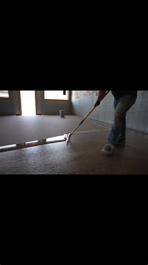 Puddles of polyaspartic... a beautiful sight! Here you can see us installing the final step, the top coat. Here we squeegee out the perfect protective layer of polyaspartic leaving the floor with a glossy, completed look. Interested in giving your floors a face-lift? Give us a call or message us today! (515) - COATING #polyaspartic #satisfyingvideo #garagefloorcoating #FloorTransformation #businessupgrade #contractorlife #cedarvalley #rhinocoatings | Rhino Coatings