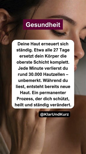 Du erneuerst dich jeden Monat. #gesundheit