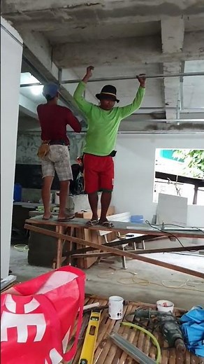 Installation of Metal Paring for Ceiling!