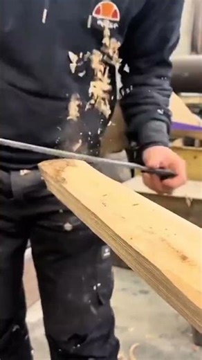 how to scrape wood using a long sharp knife
