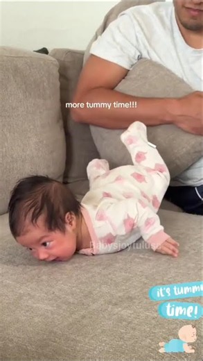 I'm so impressed by my 10- weeks - old!! She's already rolled over a few times by herself 🥲