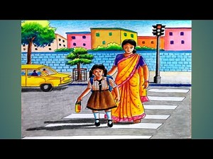 How to draw city scenery step by step/City scenery drawing oil pastels/Cityscape