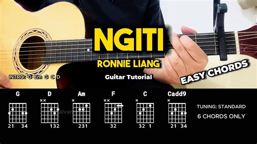 Ngiti - Ronnie Liang | Guitar Chords Tutorial For Beginners #guitartutorial #chords #lyrics | dernalvamusic