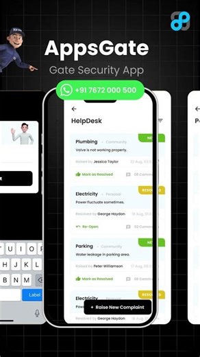 4 App Template | Society Management App | Guard App | Security App | Appsgate | +91 7672 000 500
