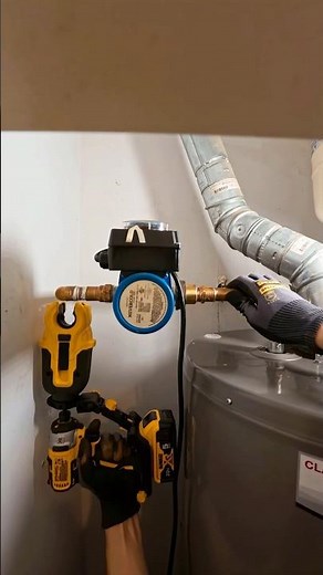 Replacing a hot water recirculating pump on a water heater 💦 #plumbing #plumber #diy #asmr