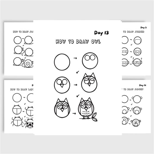 Drawing Workbook: Step-by-step Guide for Kids & Beginners (digital Download) - Etsy