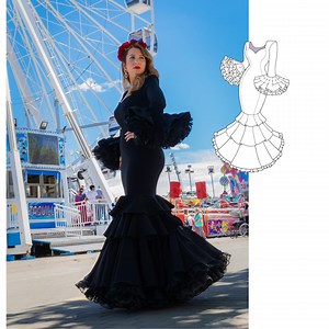 Flamenco Dress, Downloadable Patterns. With Ruffles and Carnation Petticoats - Etsy