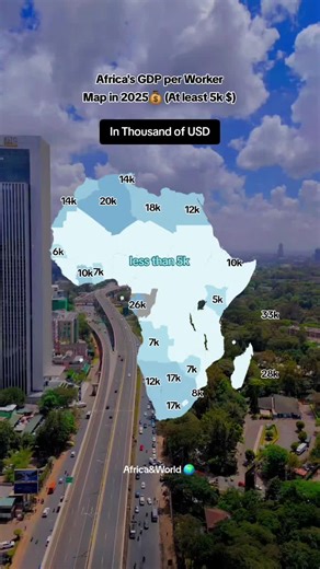 Africa's GDP per Worker Mapping in 2025