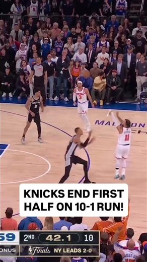 Knicks termina la primera mitad con una corrida 10-1 sobre Spurt 🫣