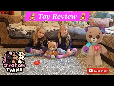 Lets review a Thready Bear! #review #teddy #toys #toyreview #teddybear #moosetoys #twins #sisters