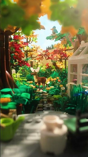 Deer Caught On Backyard Camera 😱 | LEGO Brickscapes Stop Motion Animation #Shorts