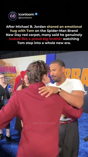 michael b jordan hugging tom on the spider-man brand new day red carpet #michaelbjordan #tomholland